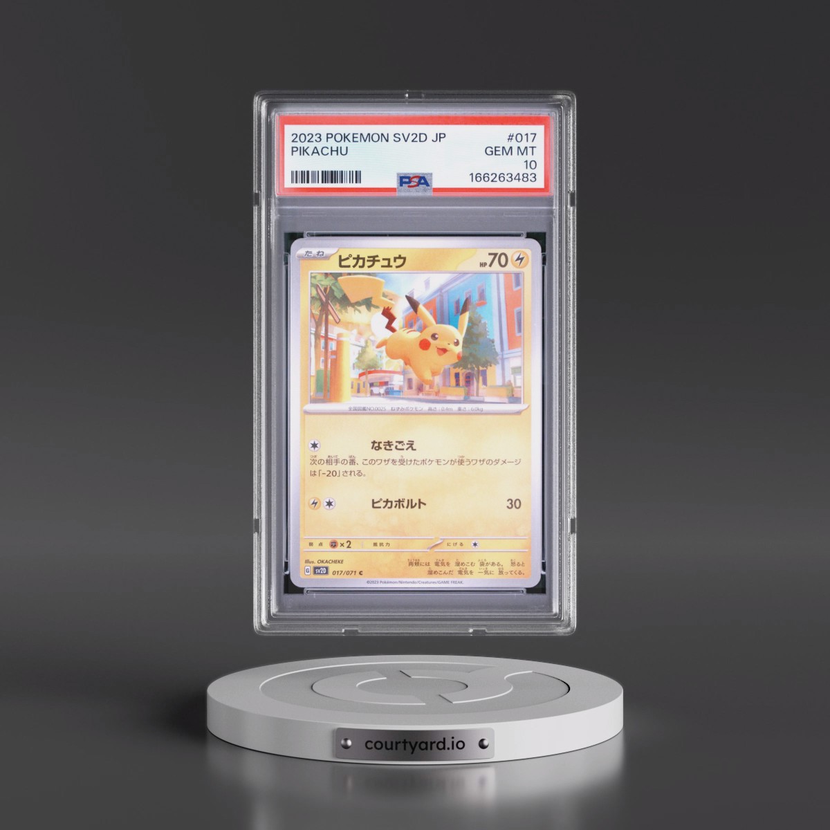 2023 Pokémon Sv2d-Clay Burst #017 Pikachu (PSA 10 GEM MINT)