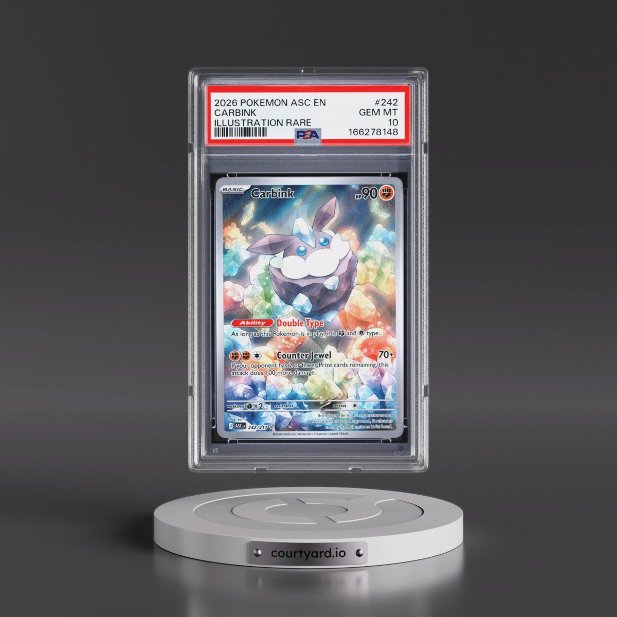 2026 Pokémon Asc EN-Ascended Heroes #242 Carbink - Illustration Rare (PSA 10 GEM MINT)