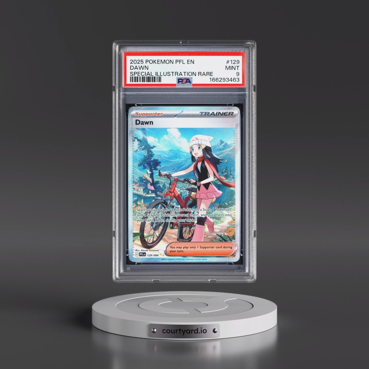2025 Pokémon Pfl EN-Phantasmal Flames #129 Dawn - Special Illustration Rare (PSA 9 MINT)