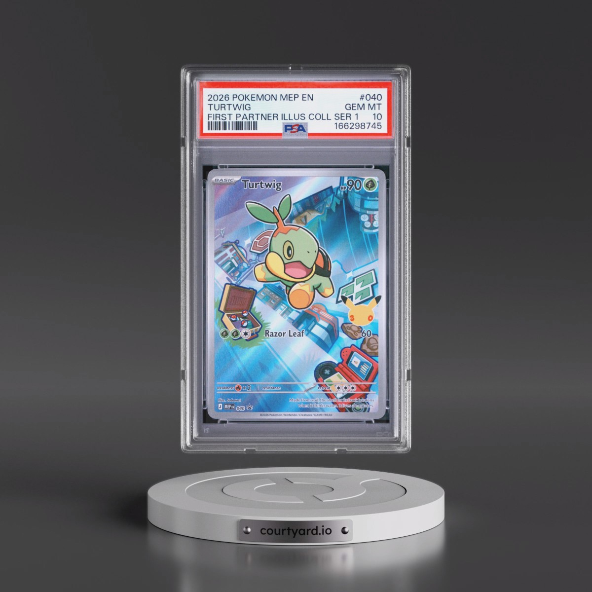 2026 Pokémon Mep EN-Me Black Star Promo #040 Turtwig - First Partner Illustration Collection Series 1 (PSA 10 GEM MINT)