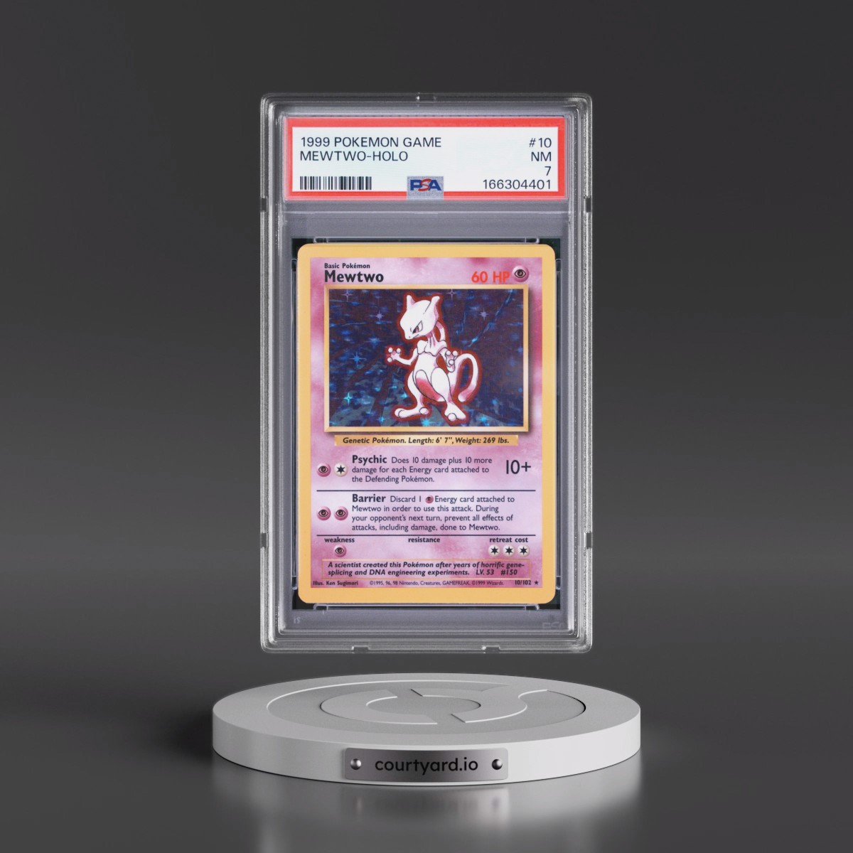 1999 Pokémon Game #10 Mewtwo - Holo (PSA 7 NM)