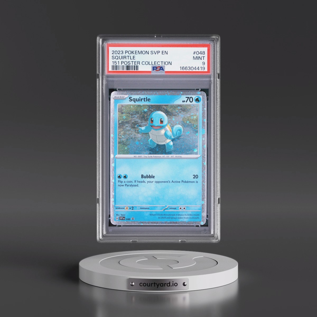 2023 Pokémon Svp EN-SV Black Star Promo #048 Squirtle - 151 Poster Collection (PSA 9 MINT)
