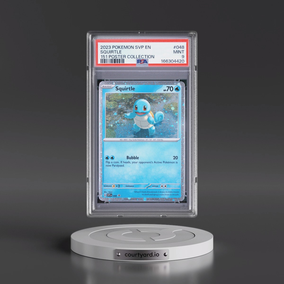 2023 Pokémon Svp EN-SV Black Star Promo #048 Squirtle - 151 Poster Collection (PSA 9 MINT)