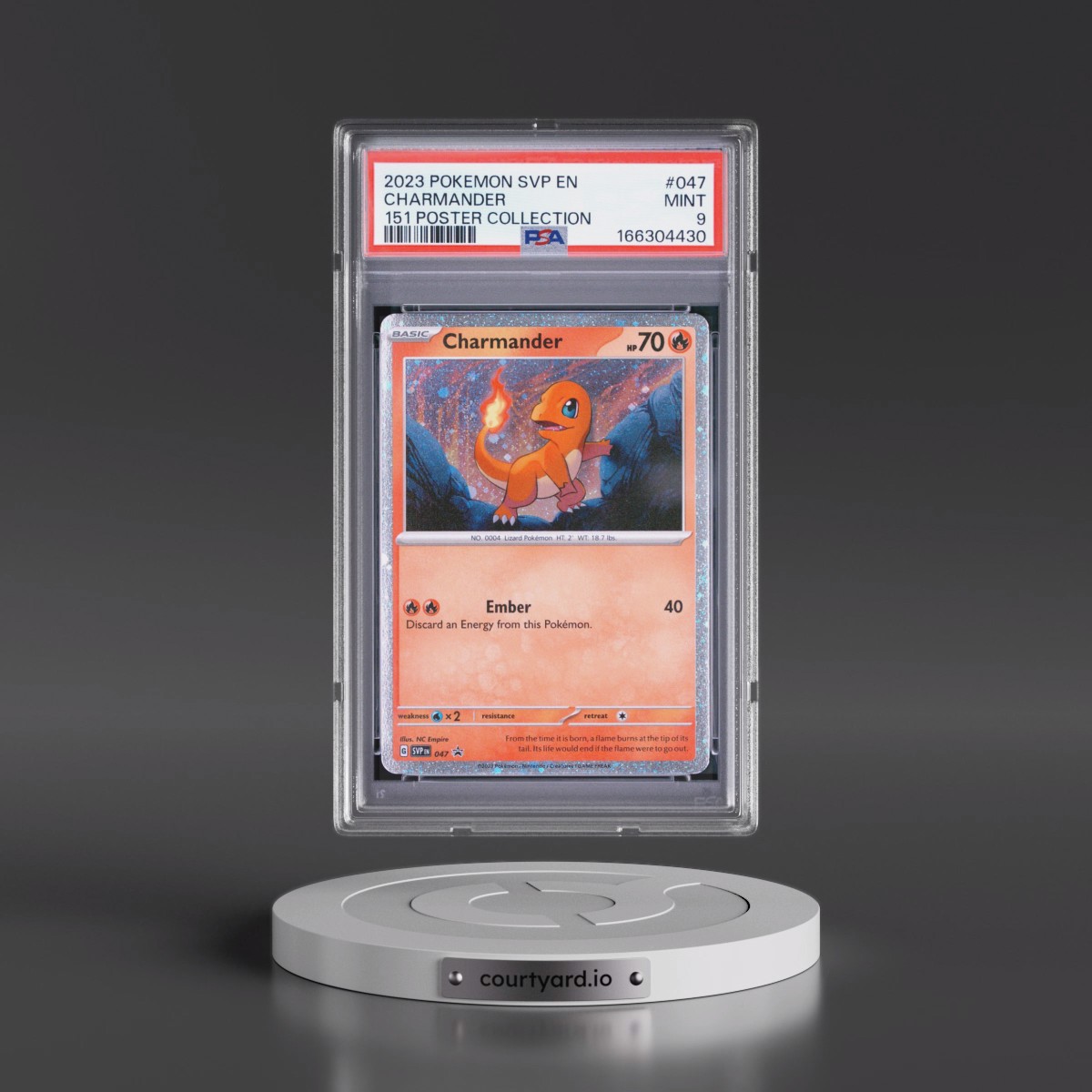 2023 Pokémon Svp EN-SV Black Star Promo #047 Charmander - 151 Poster Collection (PSA 9 MINT)