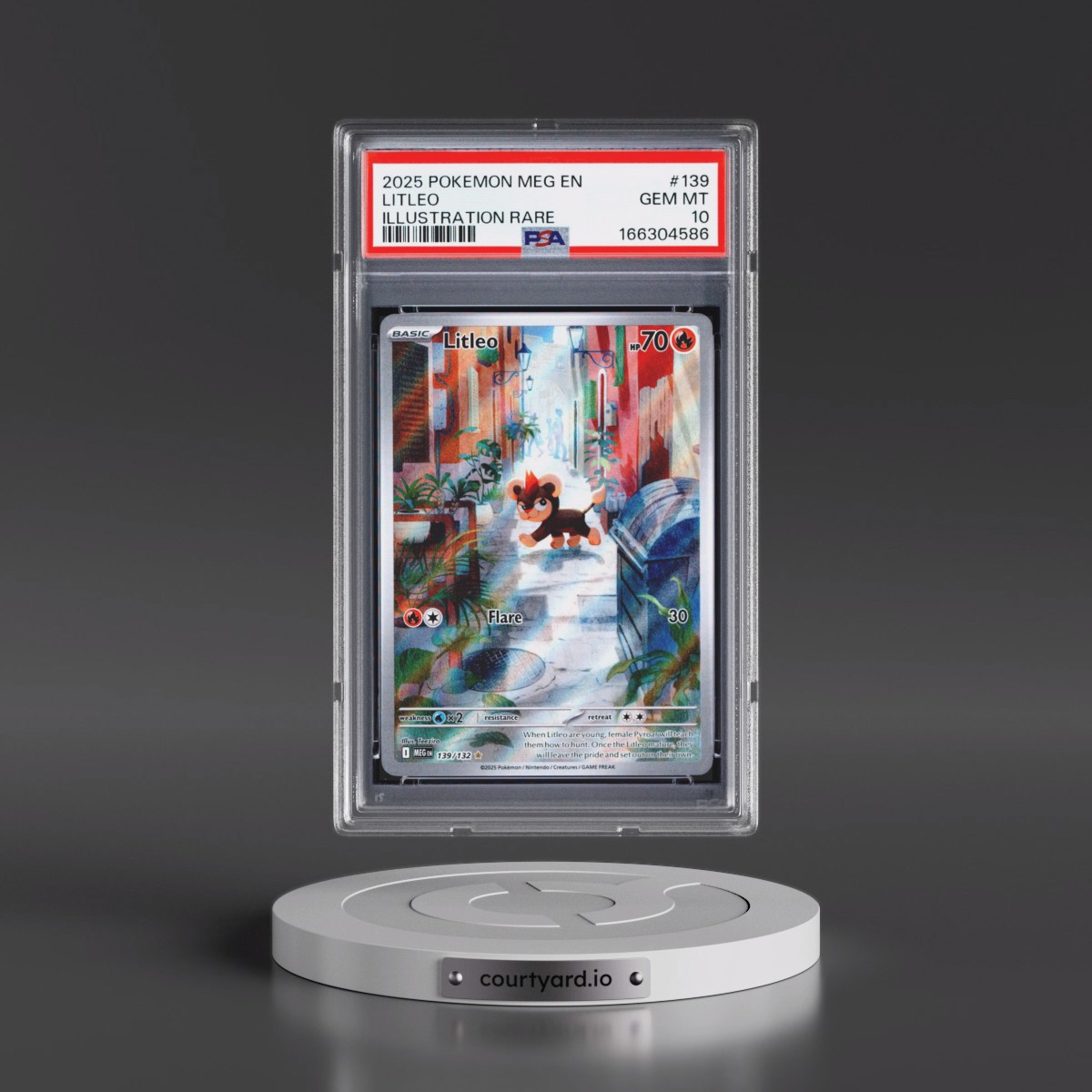 2025 Pokémon Meg EN-Mega Evolution #139 Litleo - Illustration Rare (PSA 10 GEM MINT)