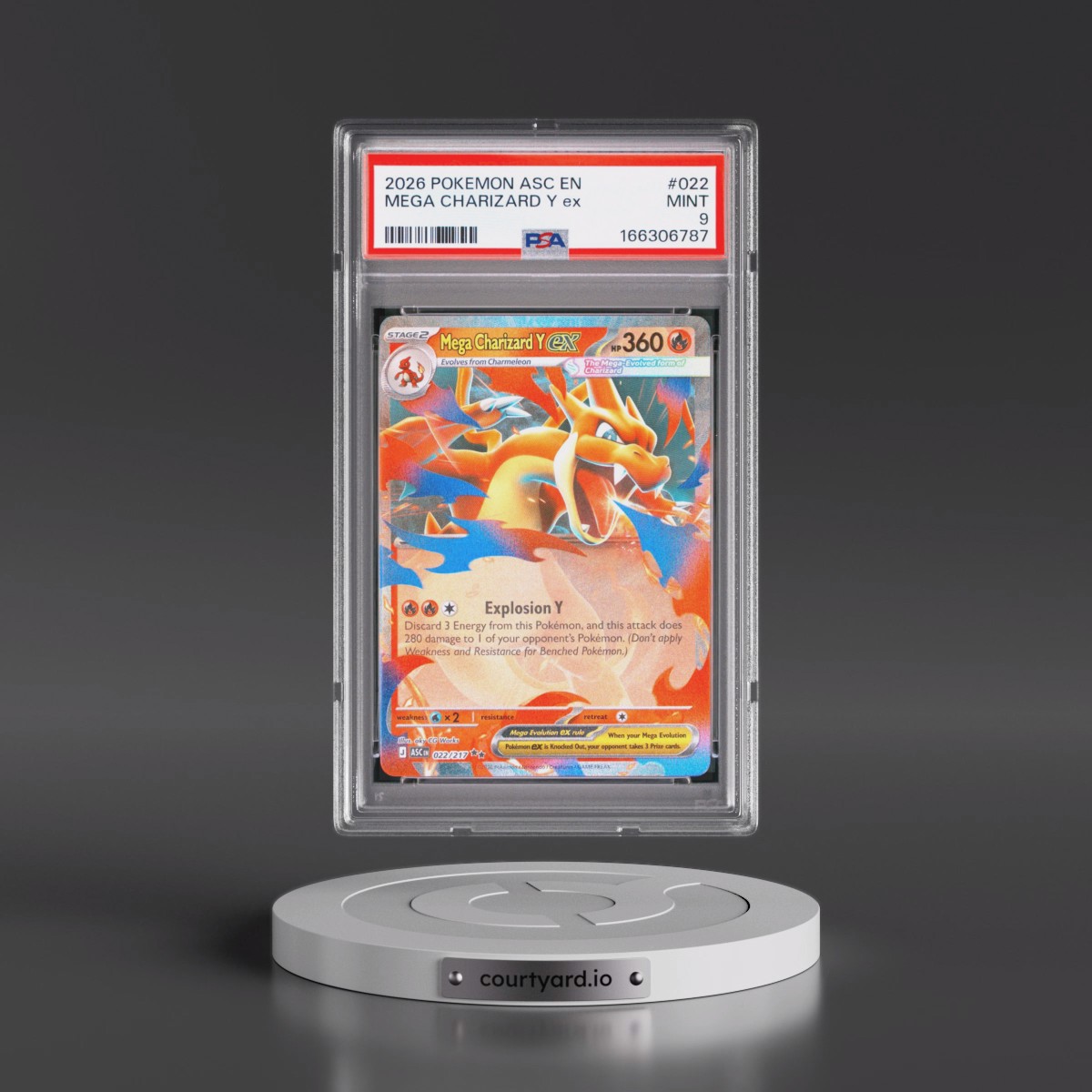 2026 Pokémon Asc EN-Ascended Heroes #022 Mega Charizard Y EX - Holo (PSA 9 MINT)