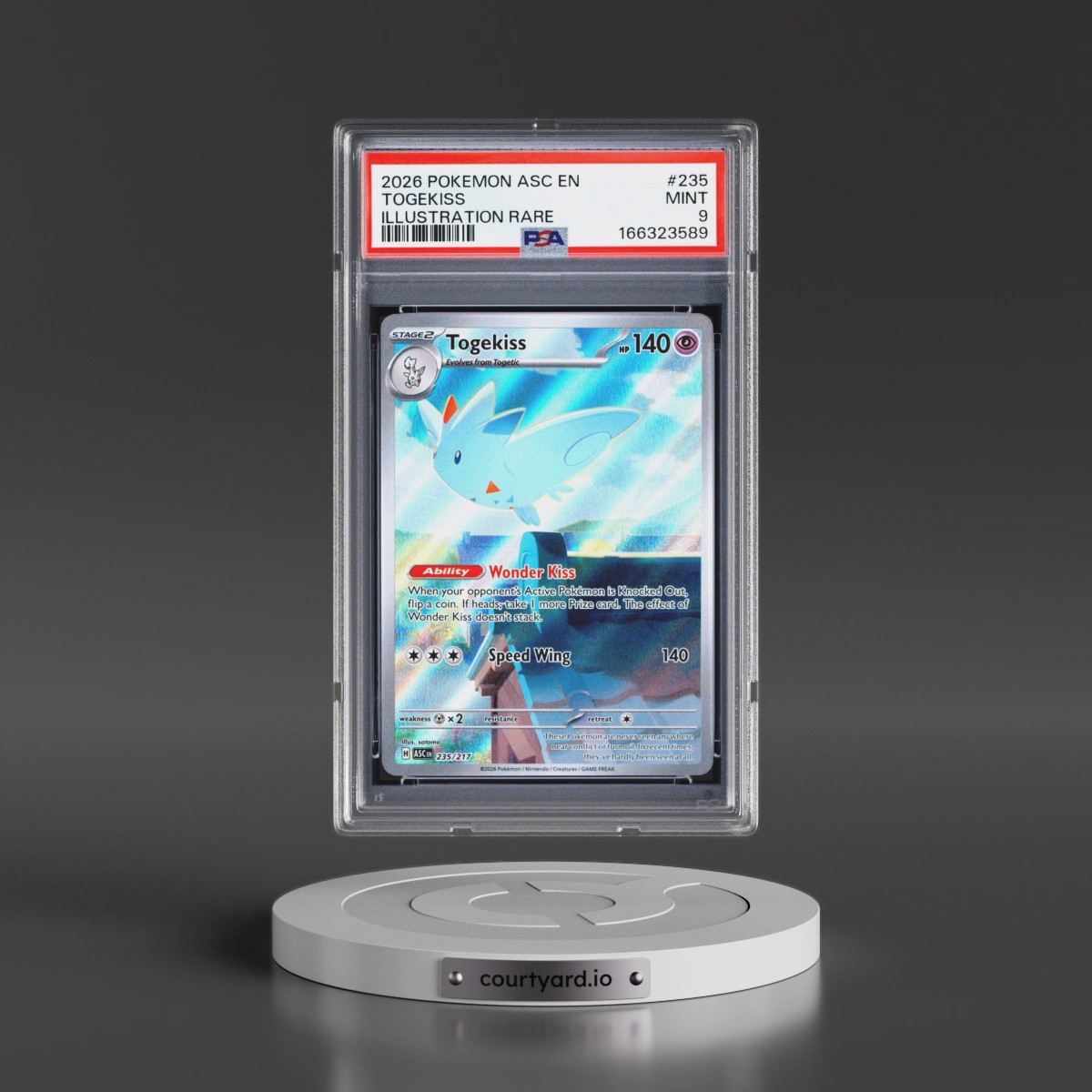 2026 Pokémon Asc EN-Ascended Heroes #235 Togekiss - Illustration Rare (PSA 9 MINT)