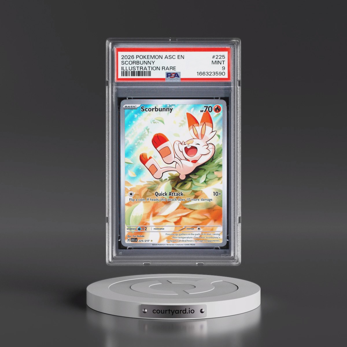 2026 Pokémon Asc EN-Ascended Heroes #225 Scorbunny - Illustration Rare (PSA 9 MINT)