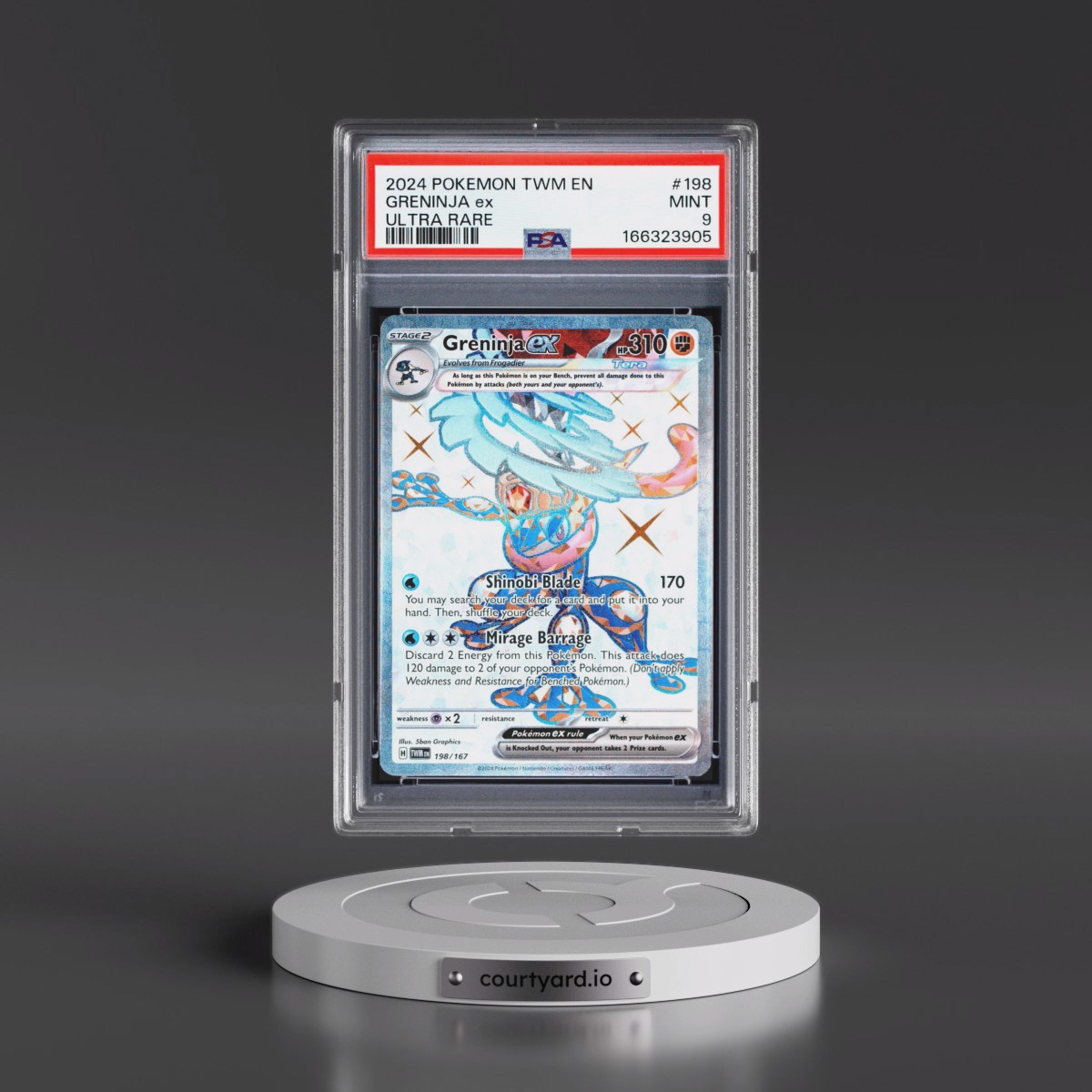2024 Pokémon Twm EN-Twilight Masquerade #198 Greninja EX - Holo Ultra Rare (PSA 9 MINT)