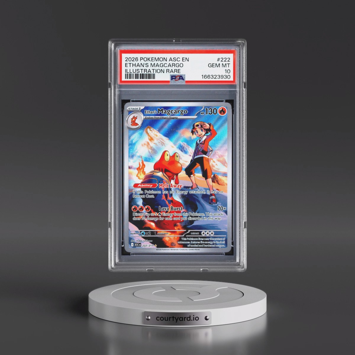 2026 Pokémon Asc EN-Ascended Heroes #222 Ethan's Magcargo - Illustration Rare (PSA 10 GEM MINT)