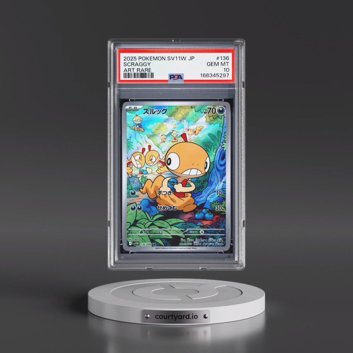 2025 Pokémon Sv11w-White Flare #136 Scraggy - Art Rare (PSA 10 GEM MINT)