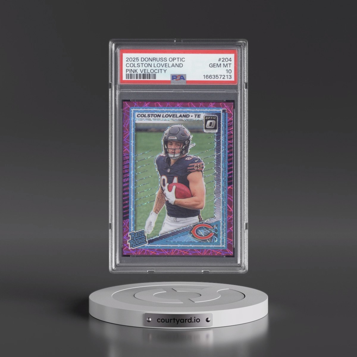 2025 Panini Donruss Optic Colston Loveland - Pink Velocity #204 PSA 10