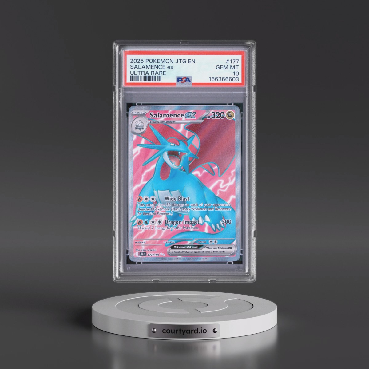 2025 Pokémon Jtg EN-Journey Together #177 Salamence EX - Holo Ultra Rare (PSA 10 GEM MINT)