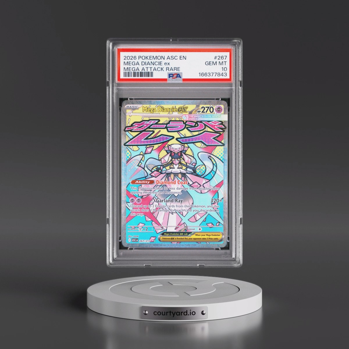 2026 Pokémon Asc EN-Ascended Heroes #267 Mega Diancie EX - Holo Mega Attack Rare (PSA 10 GEM MINT)