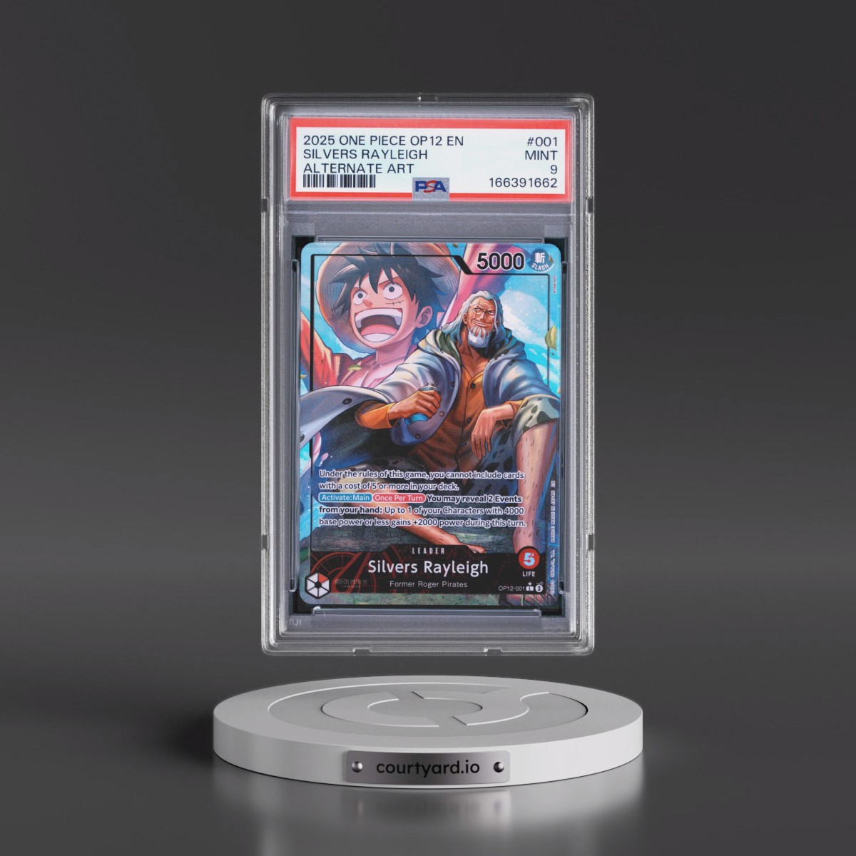 2025 One Piece OP12-Legacy of the Master #001 Silvers Rayleigh - Alternate Art (PSA 9 MINT)