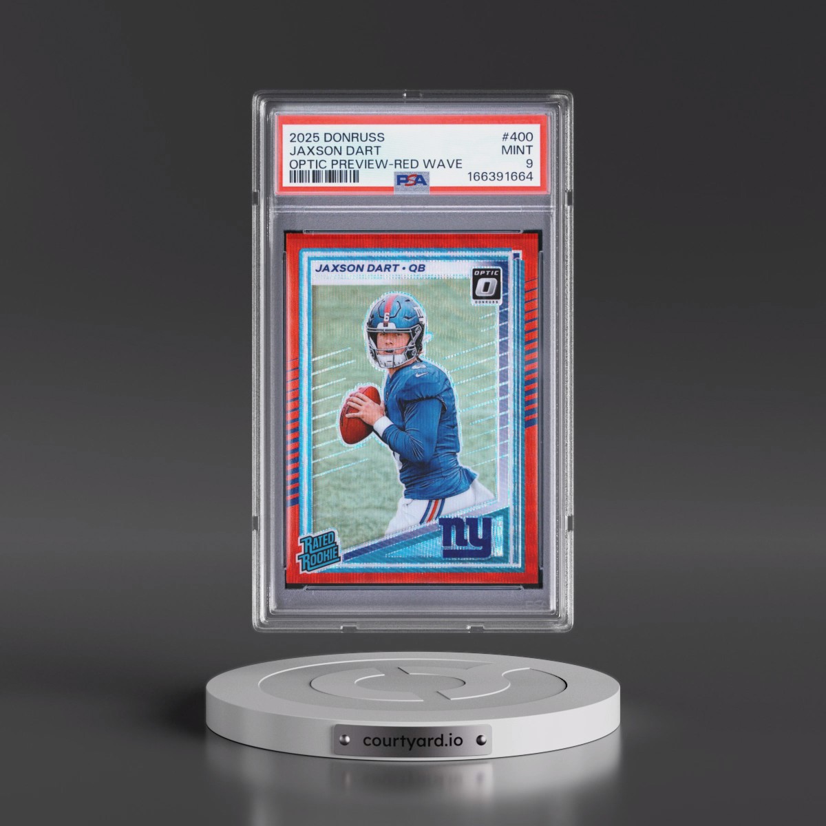 2025 Panini Donruss #400 Jaxson Dart - Optic Preview-Red Wave (PSA 9 MINT)
