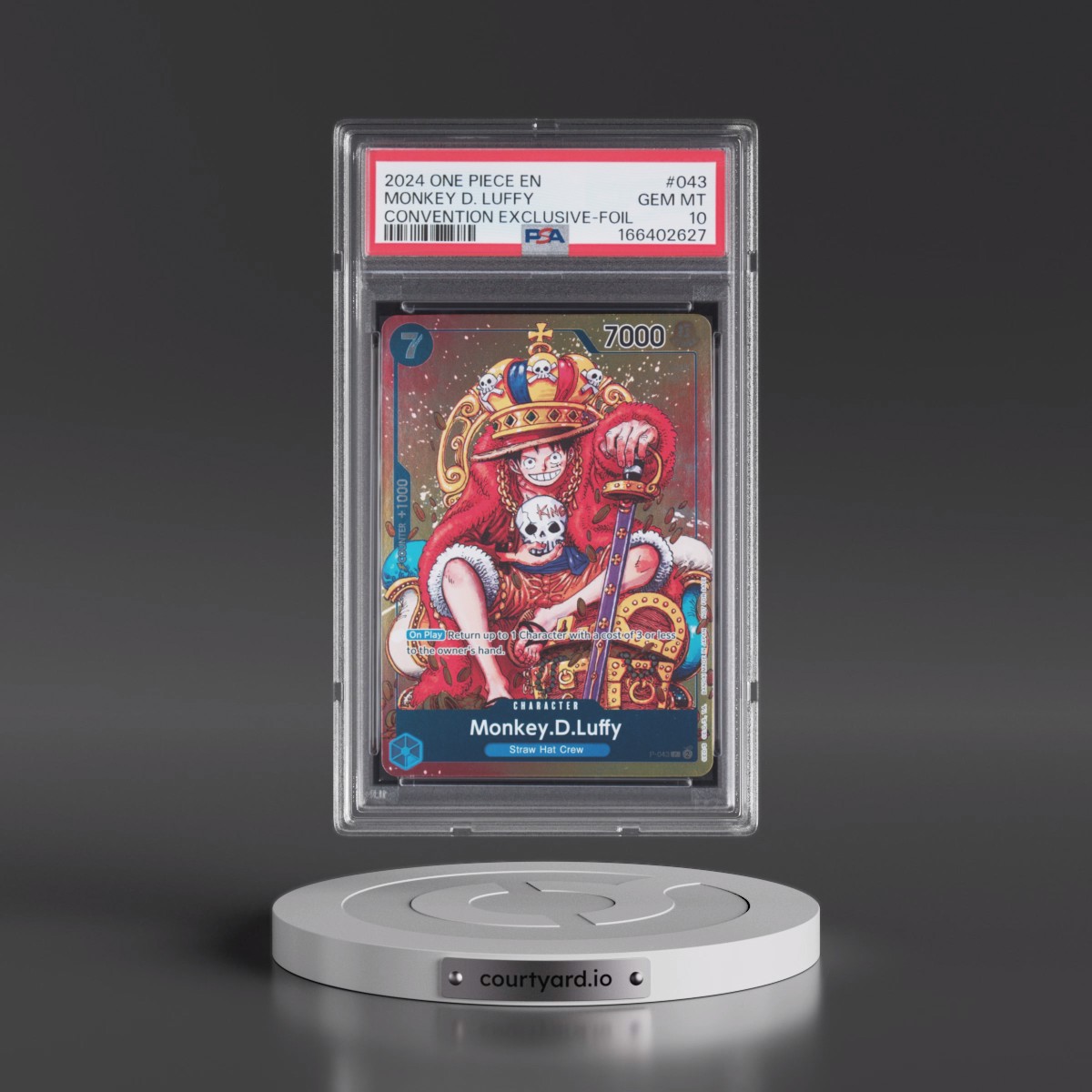2024 One Piece Promos #043 Monkey D. Luffy - Convention Exclusive-Foil (PSA 10 GEM MINT)