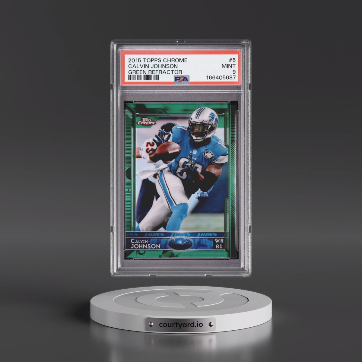 2015 Topps Chrome Calvin Johnson - Green Refractor #5 PSA 9