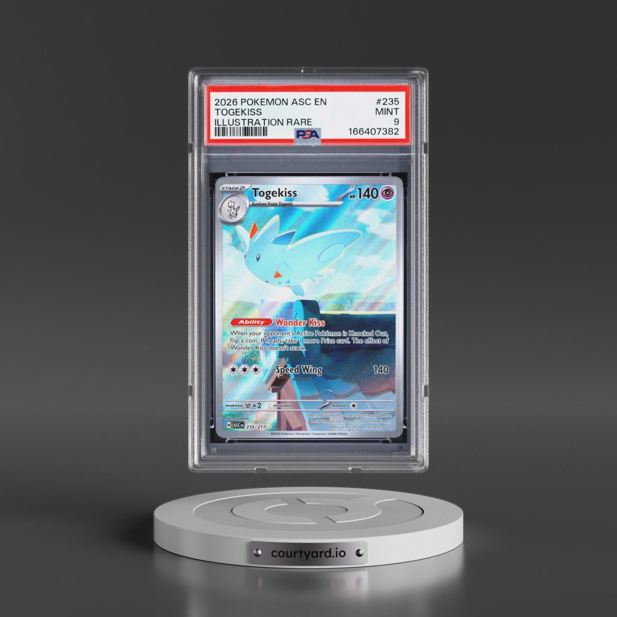 2026 Pokémon Asc EN-Ascended Heroes #235 Togekiss - Illustration Rare (PSA 9 MINT)