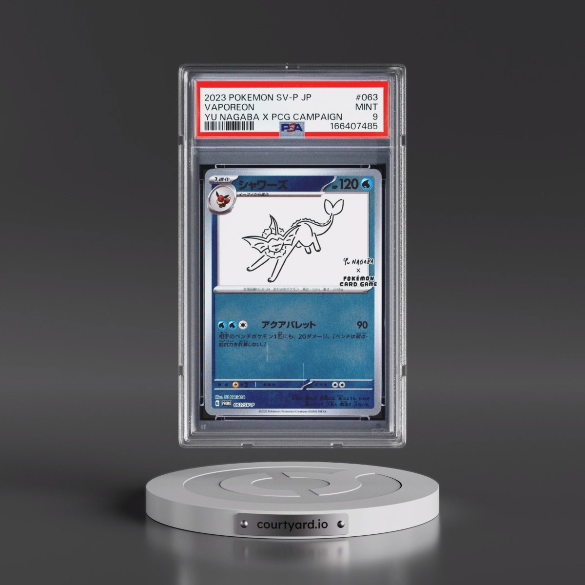 2023 Pokémon SV-P Promo Vaporeon - YU Nagaba X Pokemon Card Game Campaign #063 PSA 9