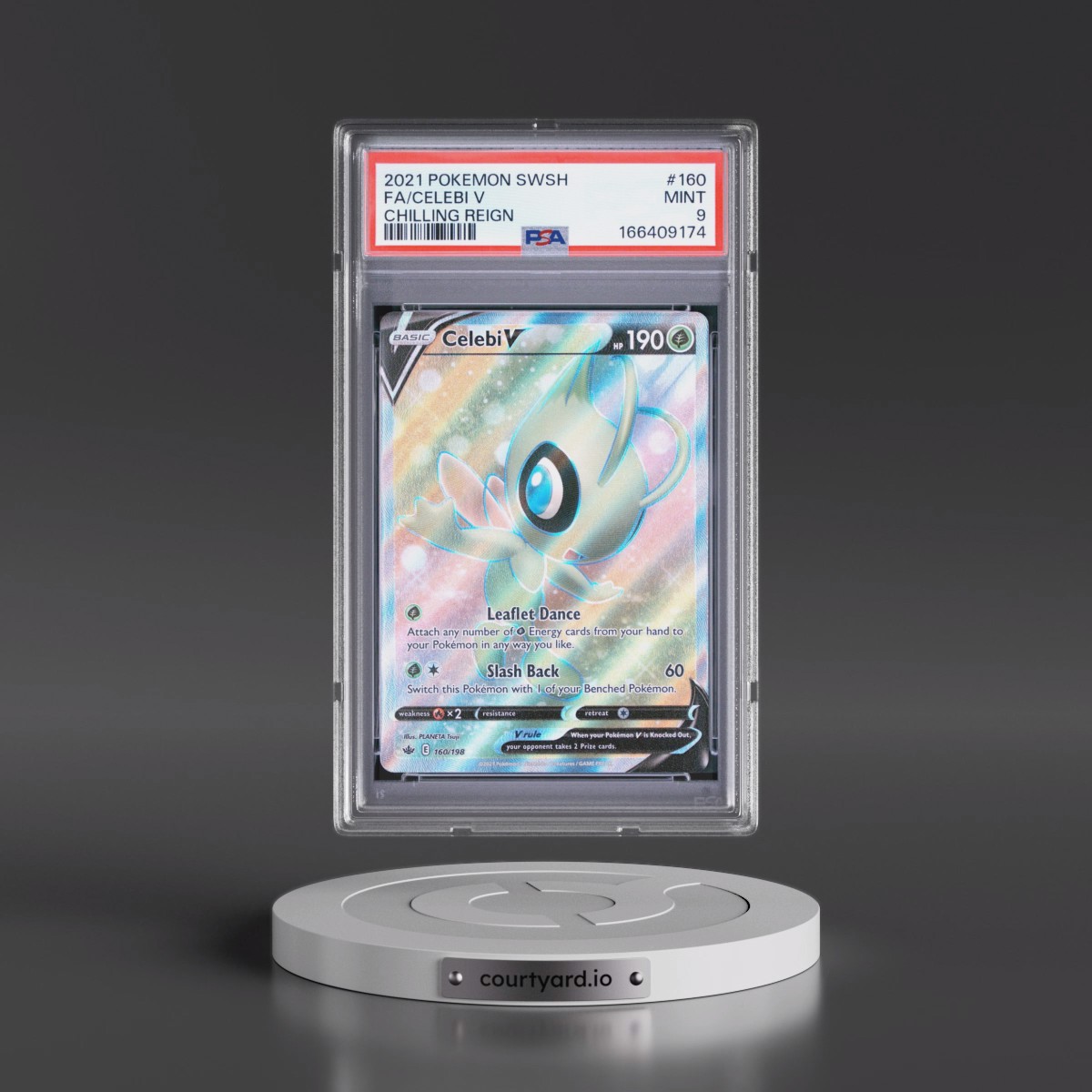 2021 Pokémon Sword & Shield Chilling Reign #160 Celebi V - Holo Full Art (PSA 9 MINT)