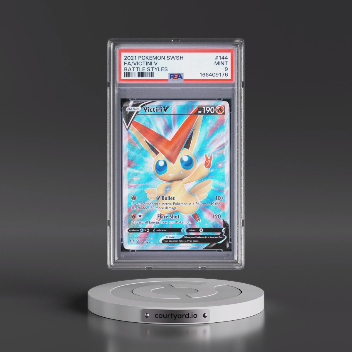 2021 Pokémon Sword & Shield Battle Styles #144 Victini V - Holo Full Art (PSA 9 MINT)