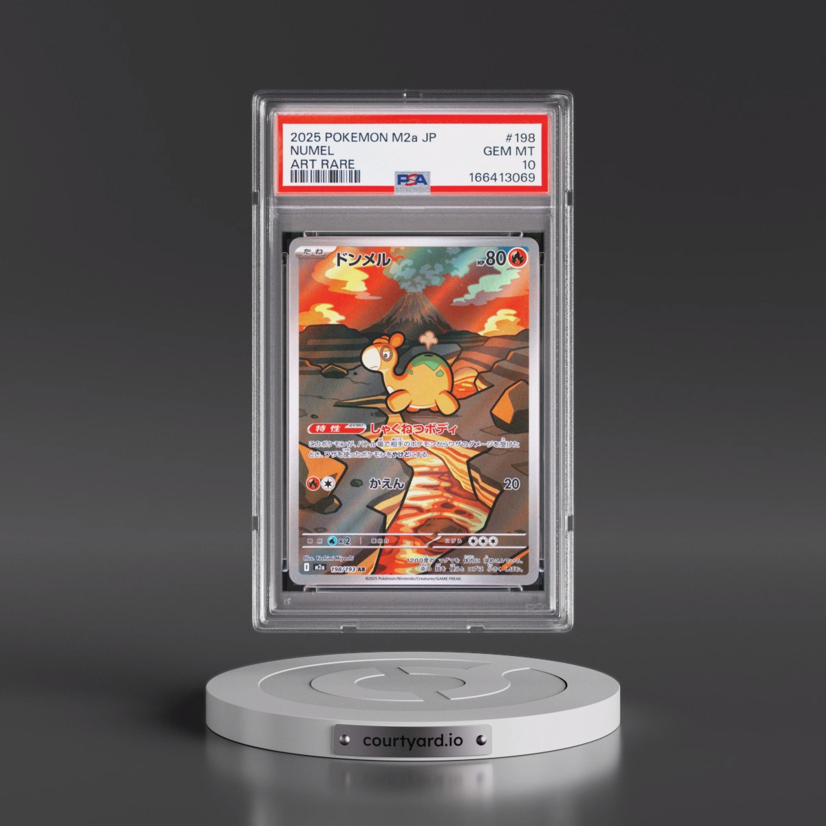 2025 Pokémon M2a-Mega Dream EX #198 Numel - Art Rare (PSA 10 GEM MINT)