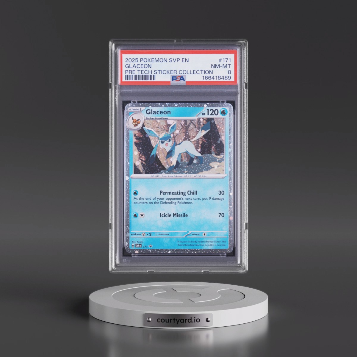 2025 Pokémon Svp EN-SV Black Star Promo #171 Glaceon - Prismatic Evolutions Tech Sticker Collection (PSA 8 NM-MT)