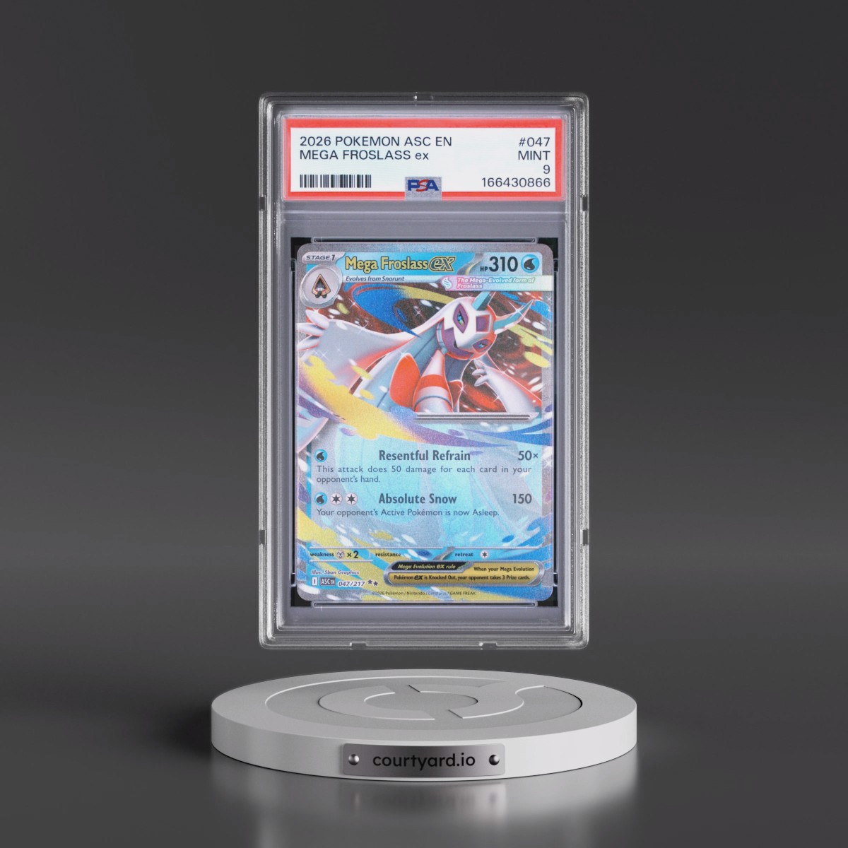 2026 Pokémon Asc EN-Ascended Heroes #047 Mega Froslass EX - Holo (PSA 9 MINT)