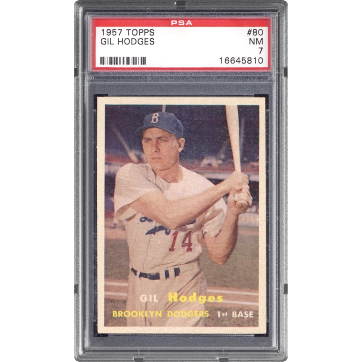 1957 Topps #80 Gil Hodges (PSA 7 NM)