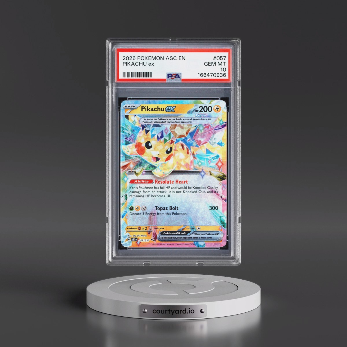 2026 Pokémon Asc EN-Ascended Heroes #057 Pikachu EX - Holo (PSA 10 GEM MINT)
