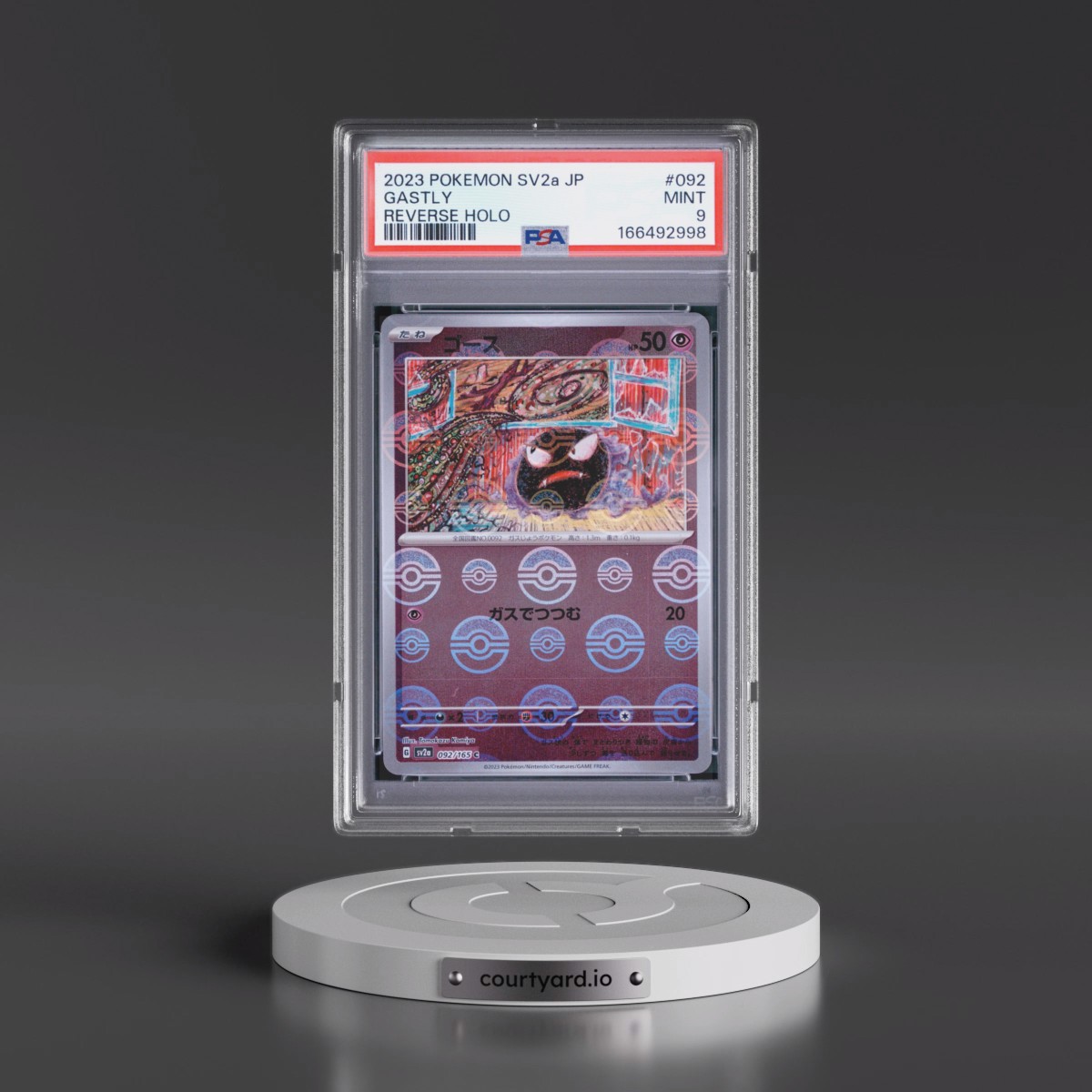 2023 Pokémon Sv2a-Pokémon Card 151 #092 Gastly - Reverse Holo (PSA 9 MINT)
