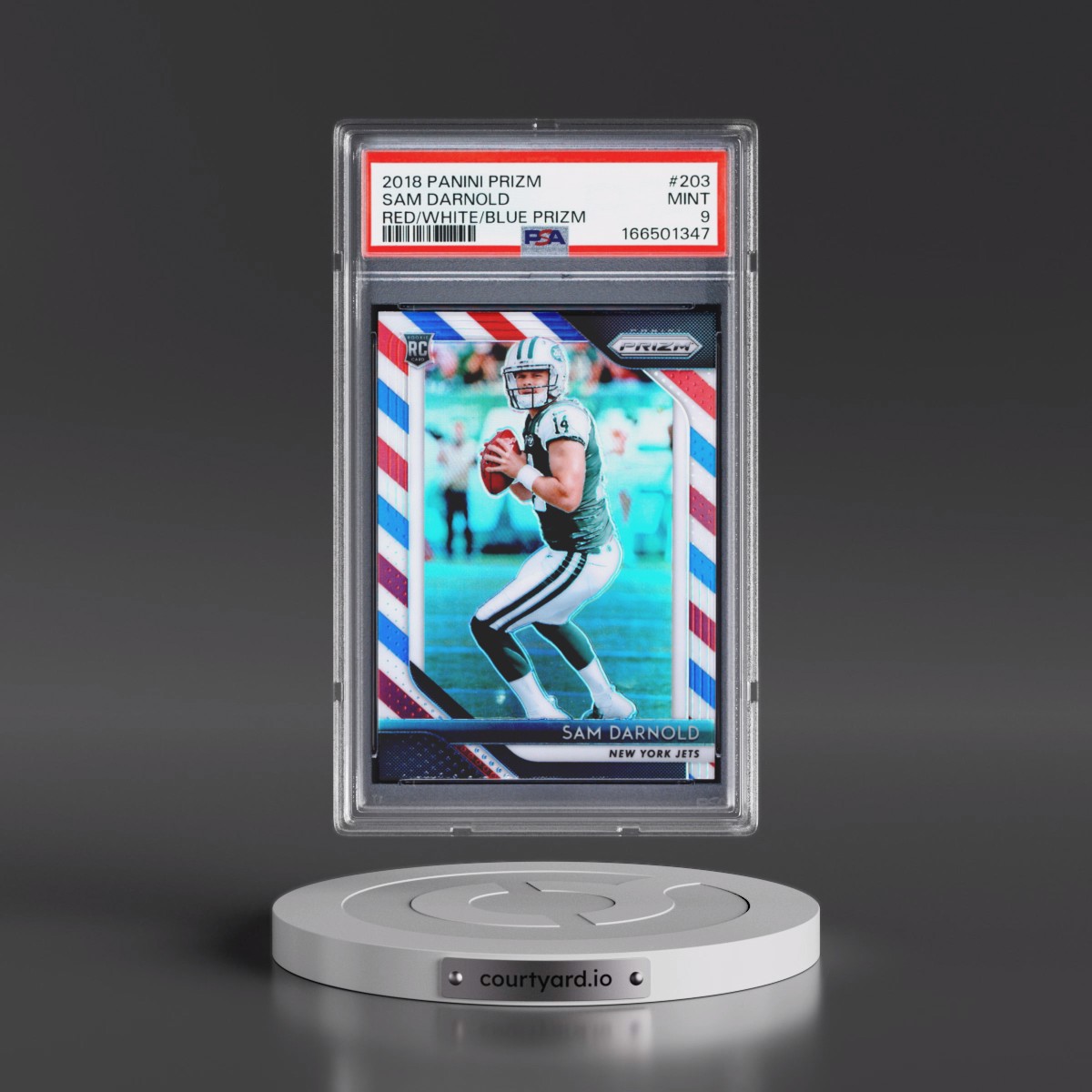 2018 Panini Prizm Sam Darnold - Red/White/Blue Prizm #203 PSA 9