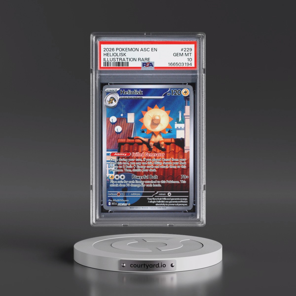 2026 Pokémon Asc EN-Ascended Heroes #229 Heliolisk - Illustration Rare (PSA 10 GEM MINT)