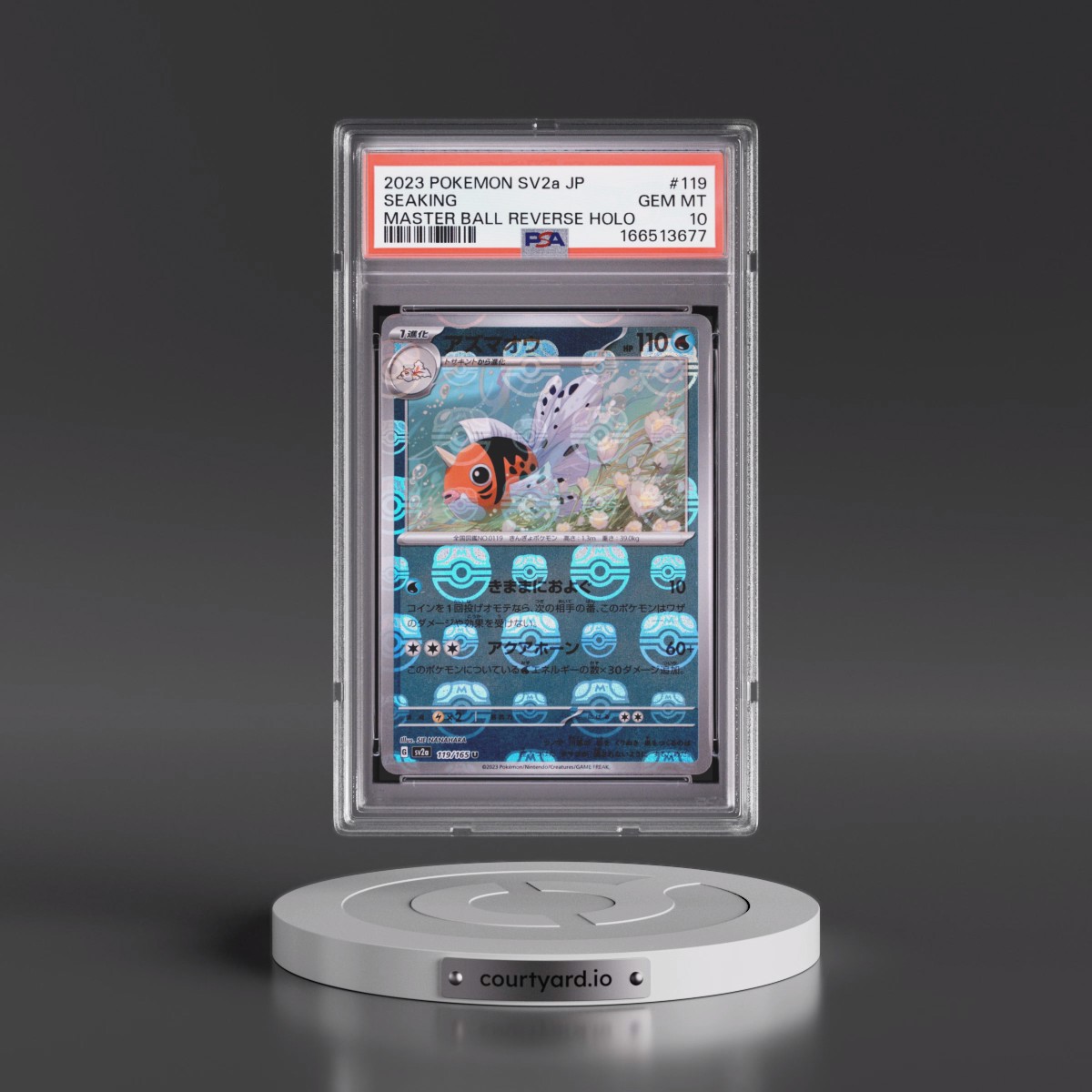 2023 Pokémon Sv2a-Pokémon Card 151 #119 Seaking - Reverse Holo Master Ball (PSA 10 GEM MINT)