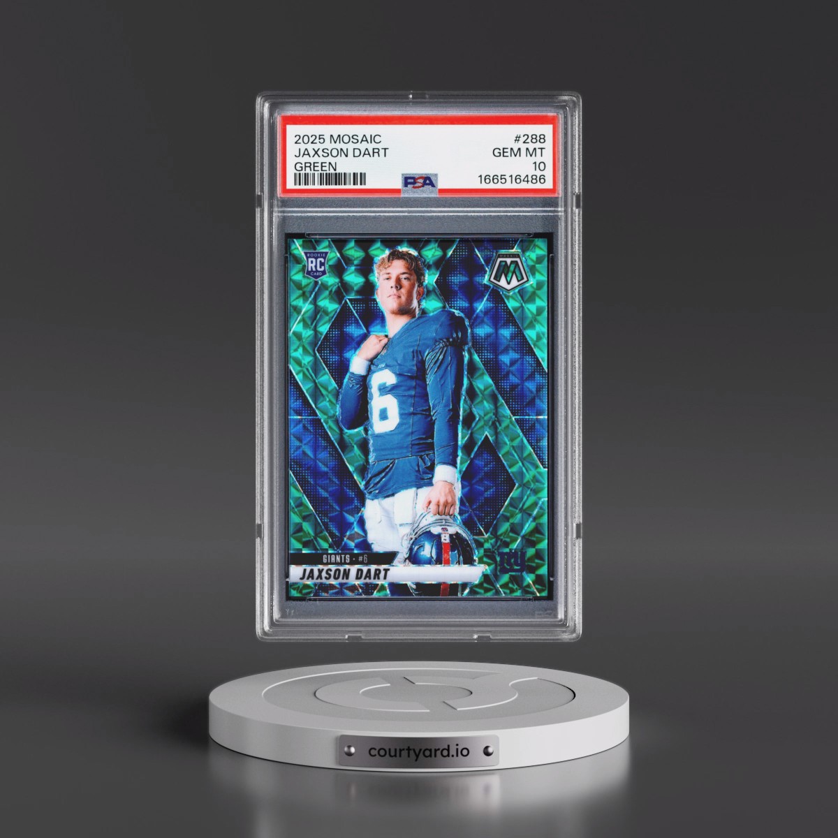 2025 Panini Mosaic #288 Jaxson Dart - Green (PSA 10 GEM MINT)