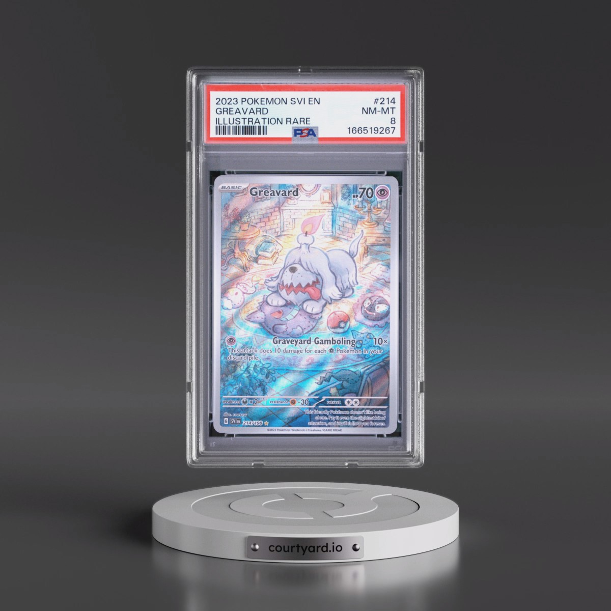 2023 Pokémon Svi EN-Scarlet & Violet #214 Greavard - Illustration Rare (PSA 8 NM-MT)