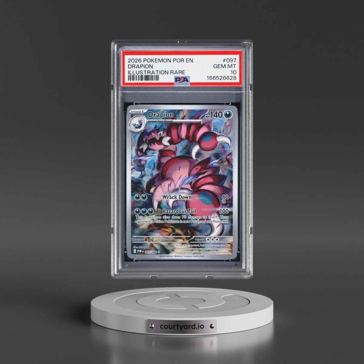 2026 Pokémon Por EN-Perfect Order Drapion - Illustration Rare #097 PSA 10