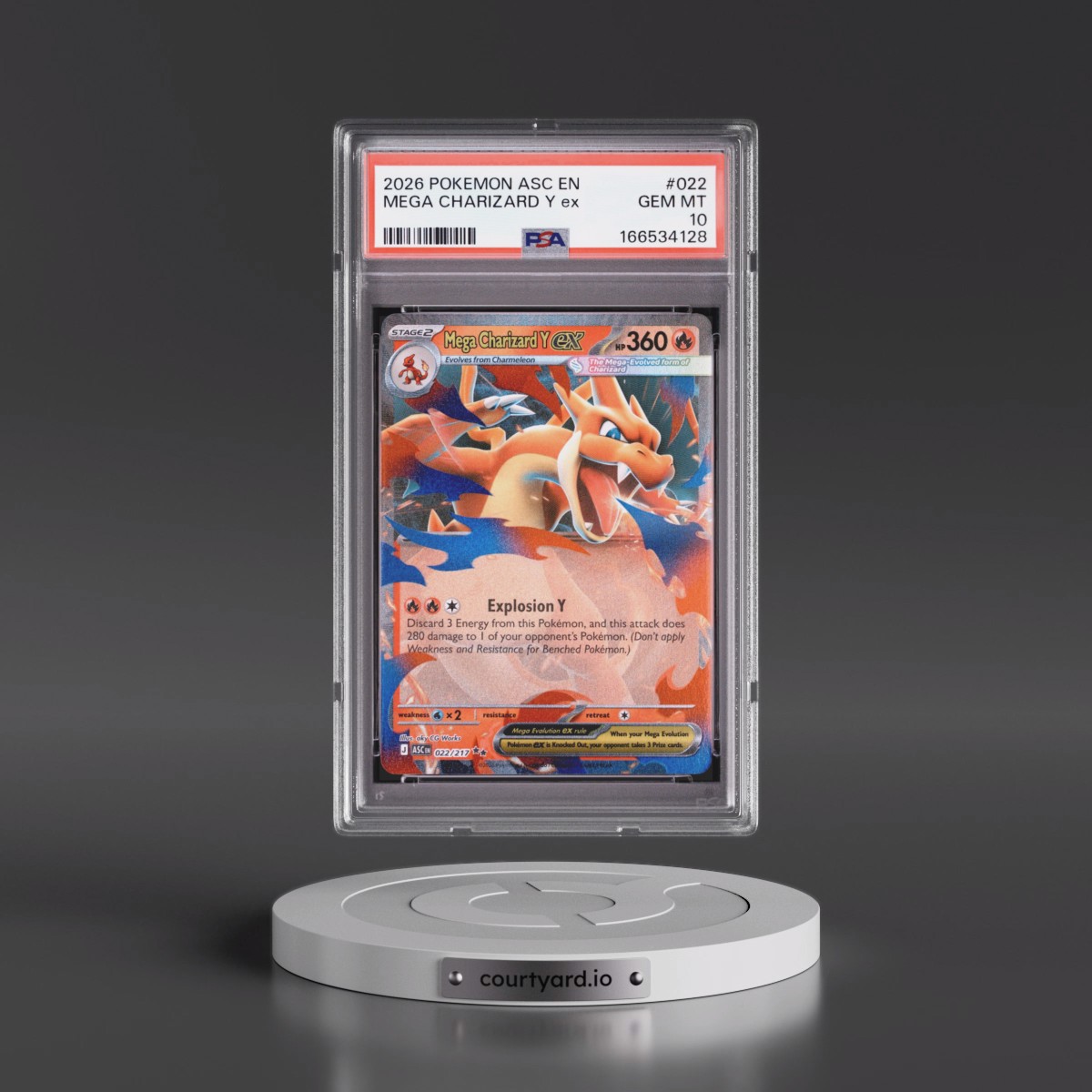 2026 Pokémon Asc EN-Ascended Heroes #022 Mega Charizard Y EX - Holo (PSA 10 GEM MINT)