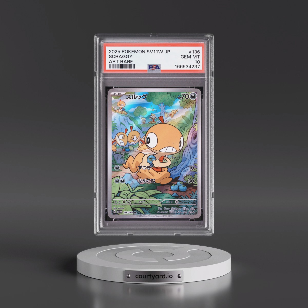 2025 Pokémon Sv11w-White Flare #136 Scraggy - Art Rare (PSA 10 GEM MINT)