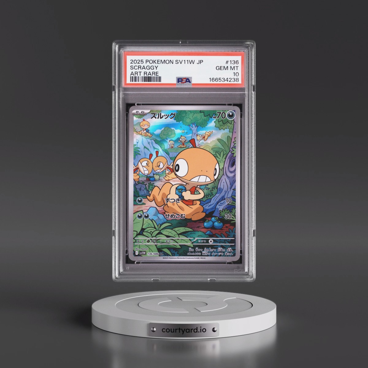 2025 Pokémon Sv11w-White Flare #136 Scraggy - Art Rare (PSA 10 GEM MINT)