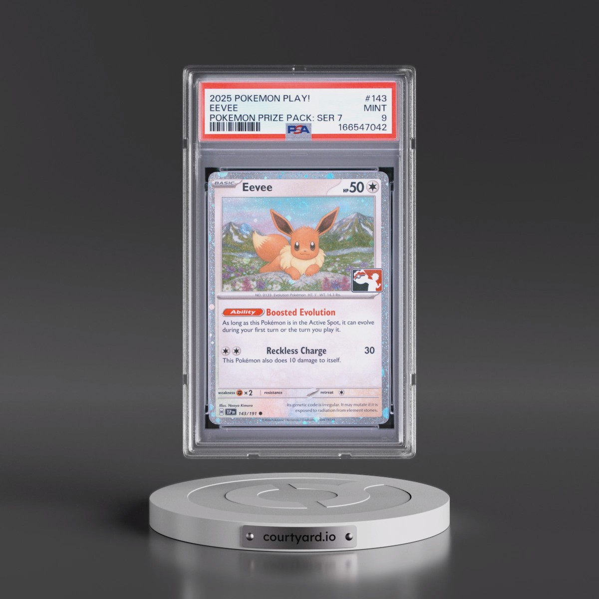 2025 Pokémon Play! Pokémon Prize Pack: Series 7 #143 Eevee (PSA 9 MINT)