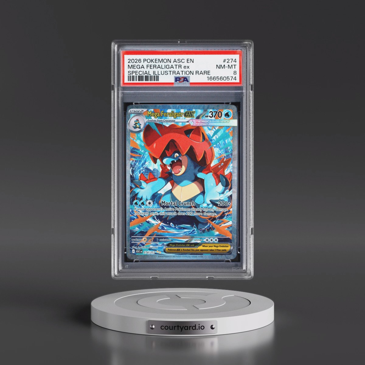 2026 Pokémon Asc EN-Ascended Heroes Mega Feraligatr EX - Holo Special Illustration Rare #274 PSA 8