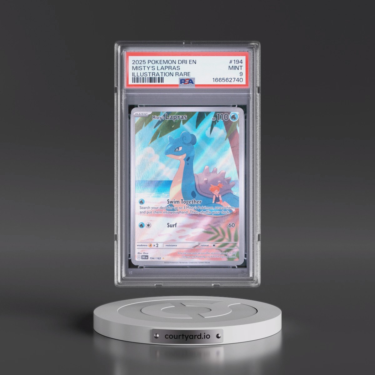2025 Pokémon Dri EN-Destined Rivals #194 Misty's Lapras - Illustration Rare (PSA 9 MINT)