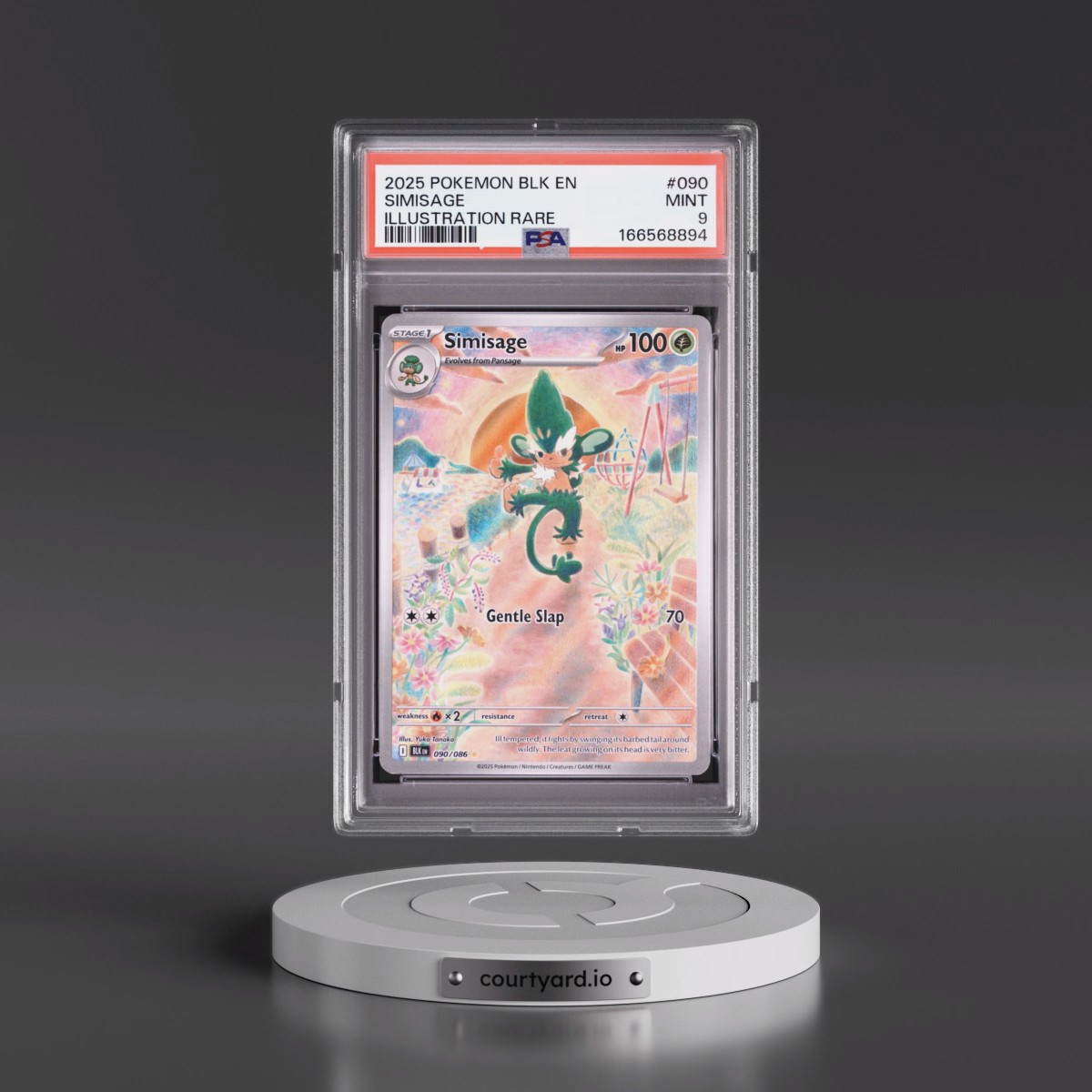 2025 Pokémon Blk EN-Black Bolt #090 Simisage - Illustration Rare (PSA 9 MINT)