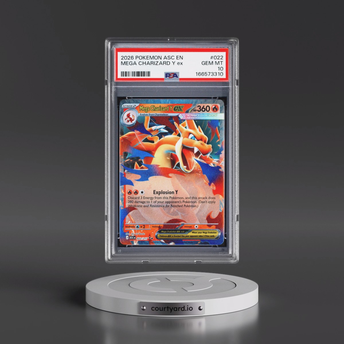 2026 Pokémon Asc EN-Ascended Heroes #022 Mega Charizard Y EX - Holo (PSA 10 GEM MINT)