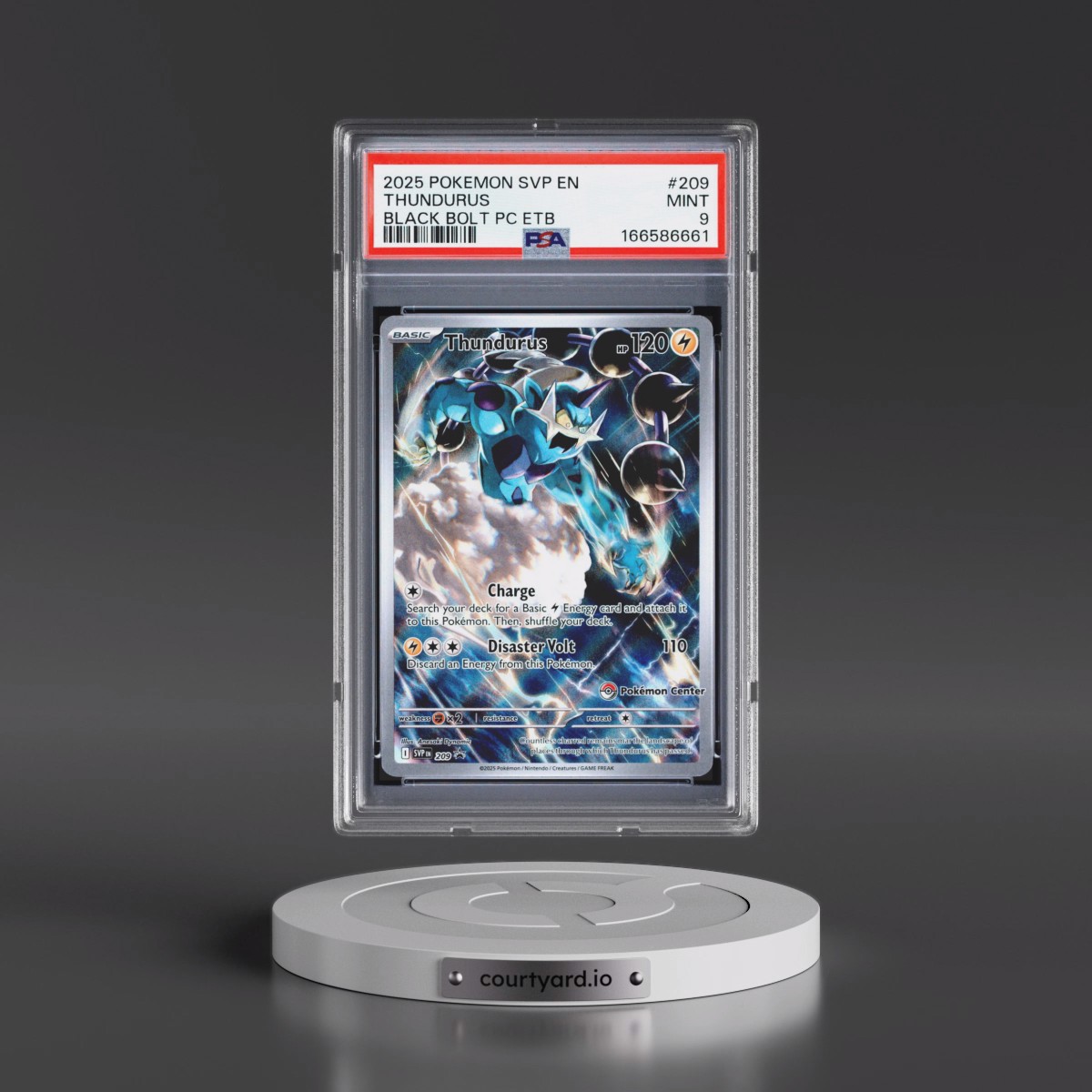 2025 Pokémon Svp EN-SV Black Star Promo #209 Thundurus - Black Bolt Pokemon Center Elite Trainer Box (PSA 9 MINT)