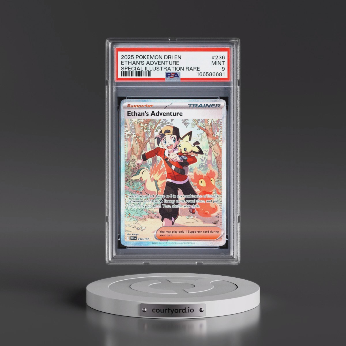 2025 Pokémon Dri EN-Destined Rivals #236 Ethan's Adventure - Special Illustration Rare (PSA 9 MINT)
