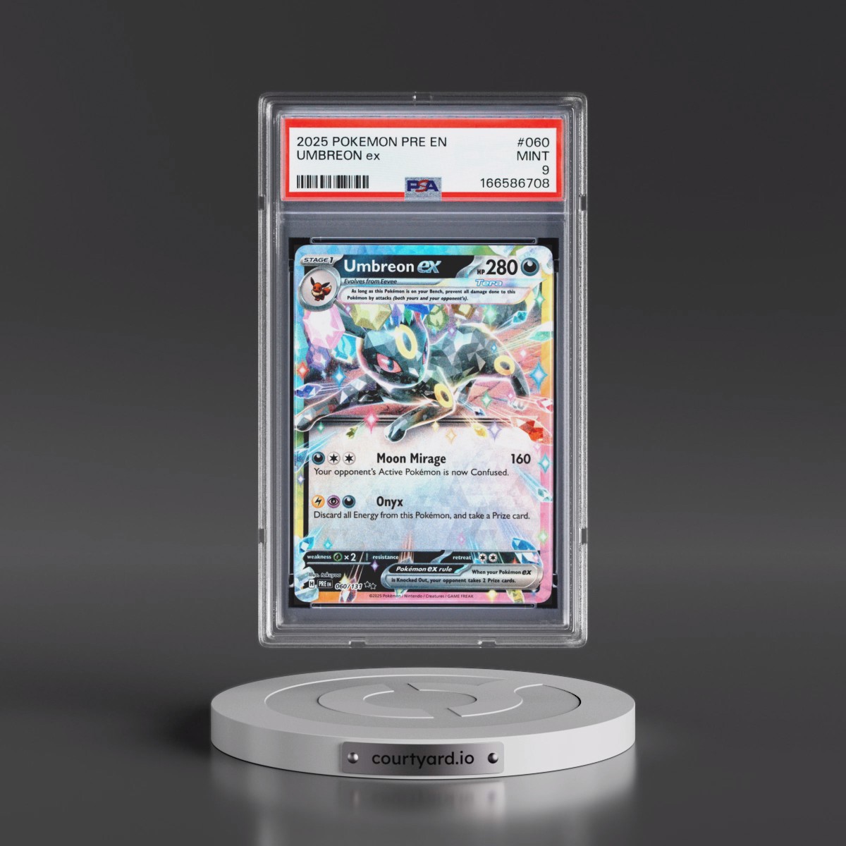 2025 Pokémon Pre EN-Prismatic Evolutions #060 Umbreon EX - Holo (PSA 9 MINT)