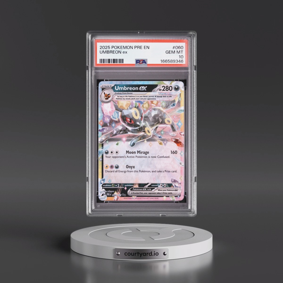 2025 Pokémon Pre EN-Prismatic Evolutions #060 Umbreon EX - Holo (PSA 10 GEM MINT)